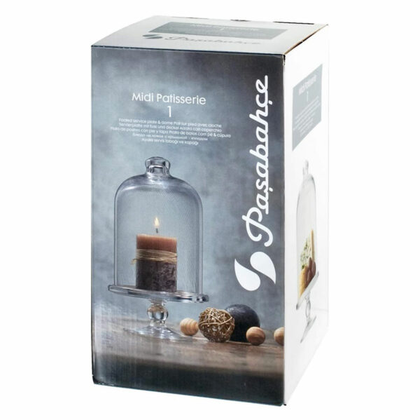 Pasabahce Patesserie Alzata con Cupola Vetro Trasparente 23 cm - immagine 2